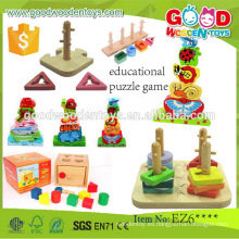 EN71 / ASTM de venta superior de madera puzzle puzzle colorfull OEM / ODM juego educativo del rompecabezas para los niños